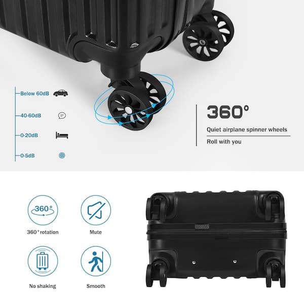 HIKOLAYAE Luggage Waterproof Trolley Case with Hidden Hooks