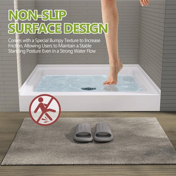 Zeafive Zeno 36 in. L x 36 in. W Acrylic Alcove Shower Pan