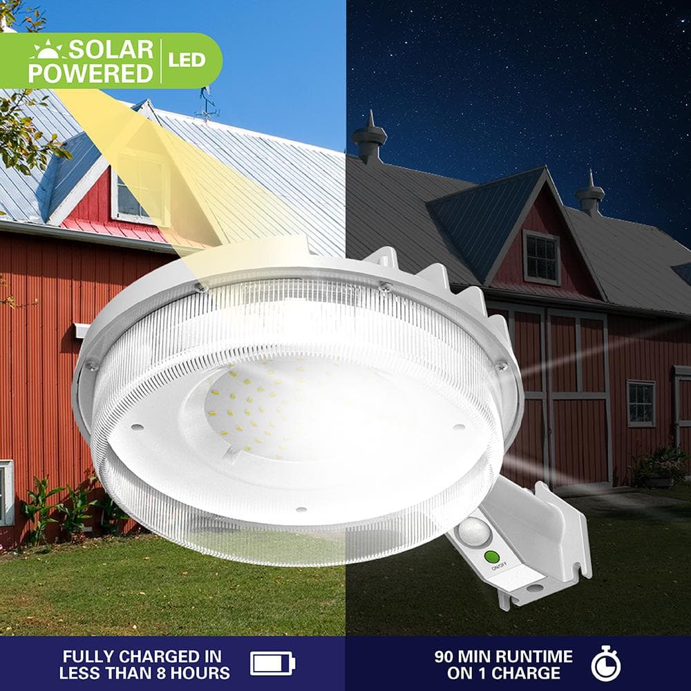 White Solar LED Dusk to Dawn Outdoor Security Light