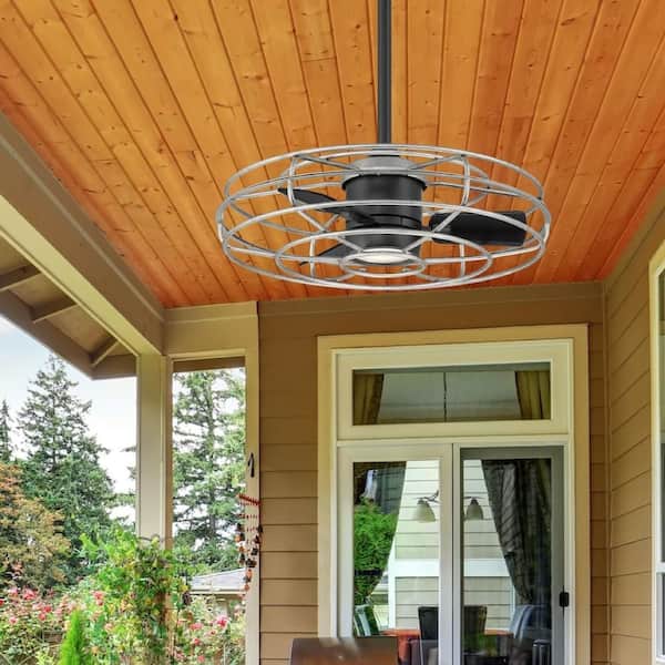 Home Decorators Collection Heritage Point 25 in. Indoor/Covered Outdoor Galvanized Fandelier Ceiling Fan with Integrated LED and Remote Included