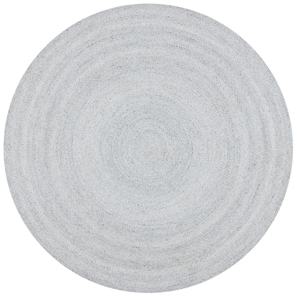 SAFAVIEH Cape Cod Gray 7 ft. x 7 ft. Braided Solid Color Round Area Rug