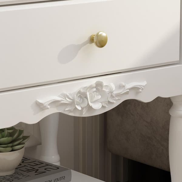 FUFU&GAGA 19.7 in. W x 16.9 in. D x 25.2 in. H, White Rectangle
