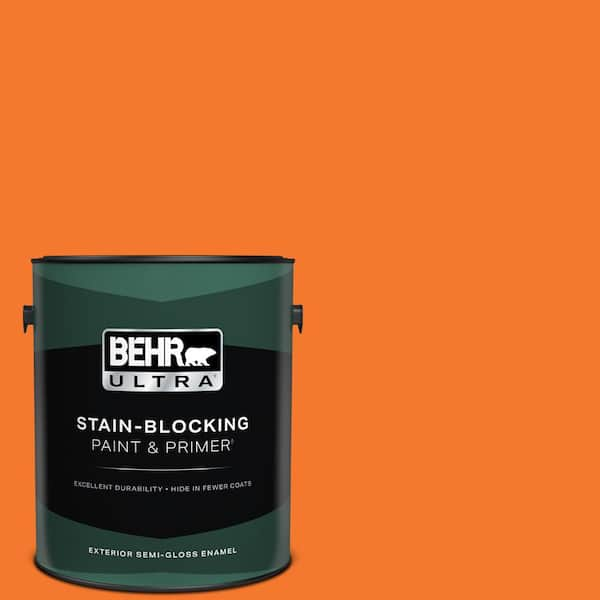 BEHR ULTRA 1 gal. #230B-7 Kumquat Semi-Gloss Enamel Exterior Paint & Primer