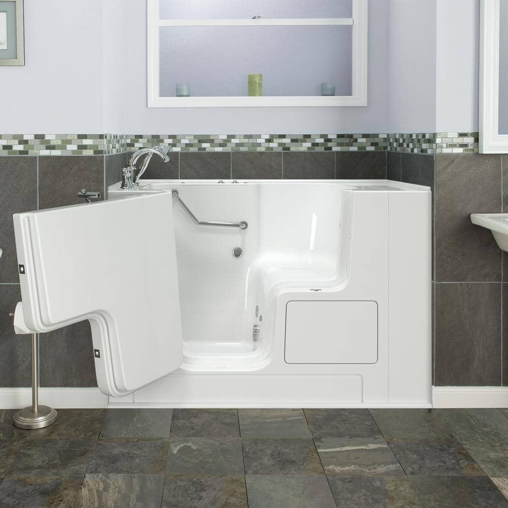 52'' x 32'' White Fiberglass Walk-in Whirlpool Bathtub