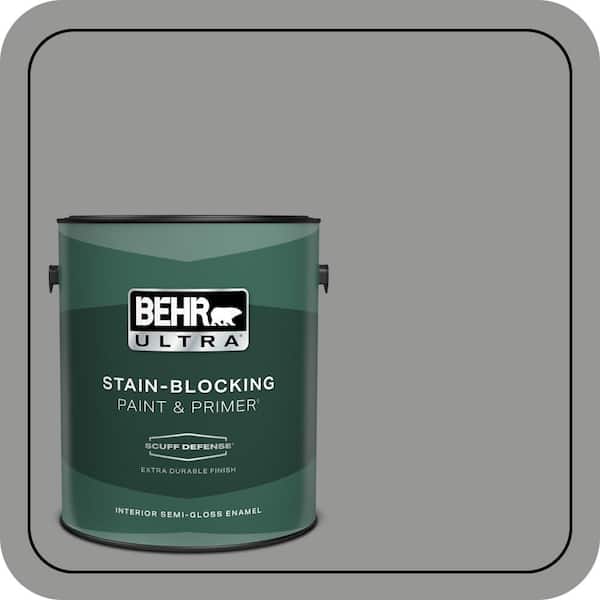 BEHR ULTRA 1 gal. #PPU24-19 Shark Fin Extra Durable Semi-Gloss Enamel Interior Paint & Primer