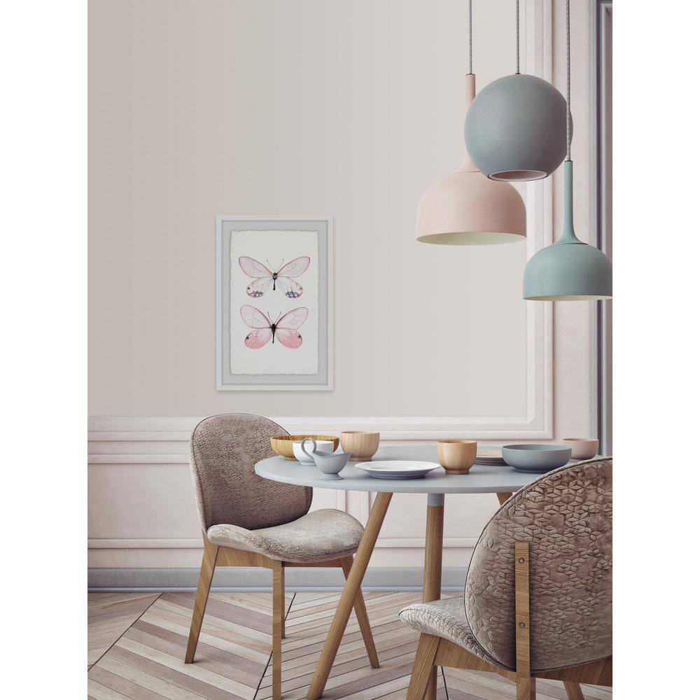 18" x 12" Pink and White Butterfly Canvas Print