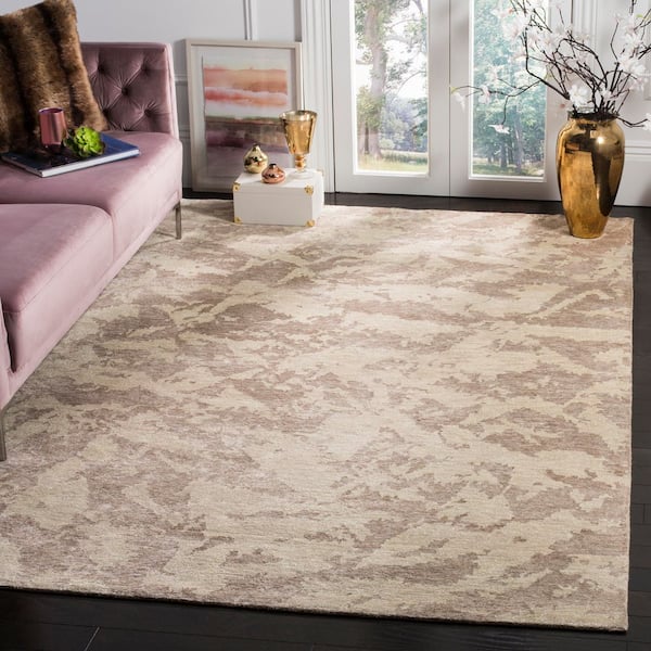 Tibetan 8 ft. x 10 ft. Brown/Moss Distressed Mountains Area Rug