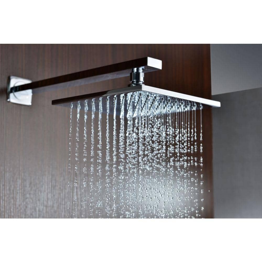 Polished Chrome Square Wall Mounted Rain Shower Set
