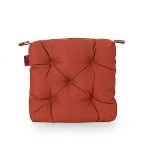 Orange Square Outdoor Seat Cushion, Outdoor Chair Cushion, Fabric Classic Tufted Chair Cushion