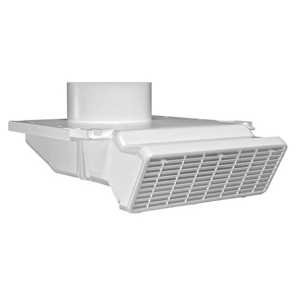 Bathroom Exhaust Under Eave Soffit Vent, 4 in. White with Damper and Removable Front Grille