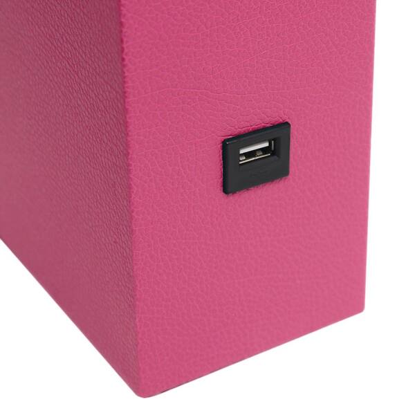 Elegant Designs 21 In Hot Pink Modern Leather Table Lamp With Usb And White Fabric Shade Lt1053 Hpk The Home Depot Hot Pink Modern Leather Table Lamp, Hot Pink Table Lamp Uk