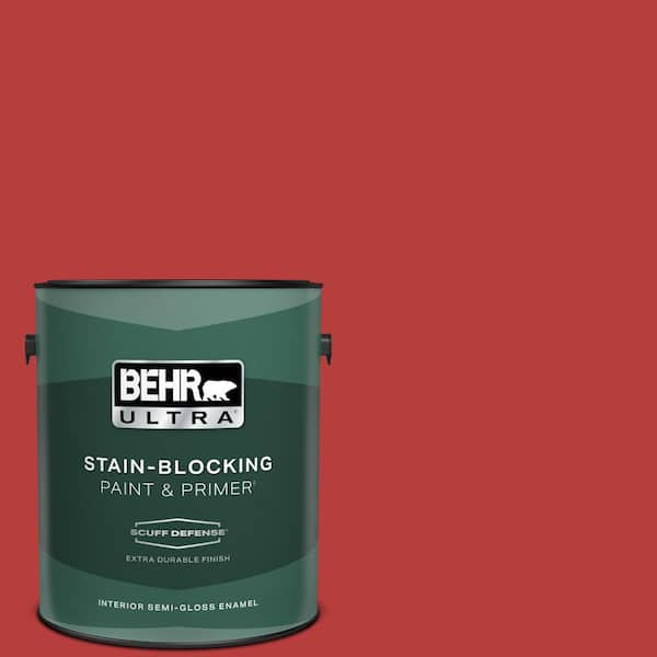 BEHR ULTRA 1 gal. #S-G-170 Licorice Stick Extra Durable Semi-Gloss Enamel Interior Paint & Primer