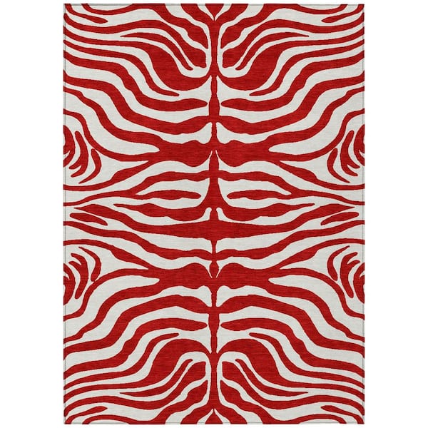 Chantille Machine Washable Indoor/Outdoor Abstract ACN1042 Red 8 ft. x 10 ft. Area Rug
