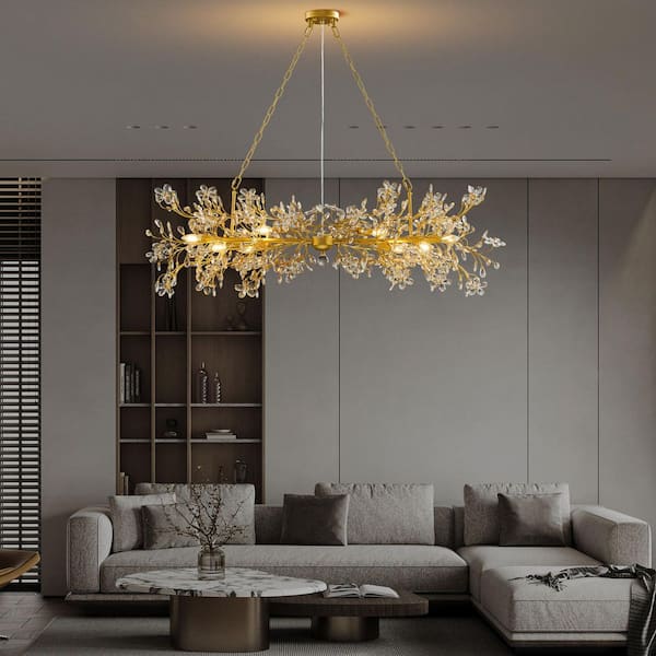 YUYI Modern Chandelier 51 in. 8-Light Gold Chandelier for Dinning