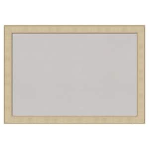 Classic Honey Silver Framed Grey Corkboard 40 in. x 28 in Bulletin Board Memo Board