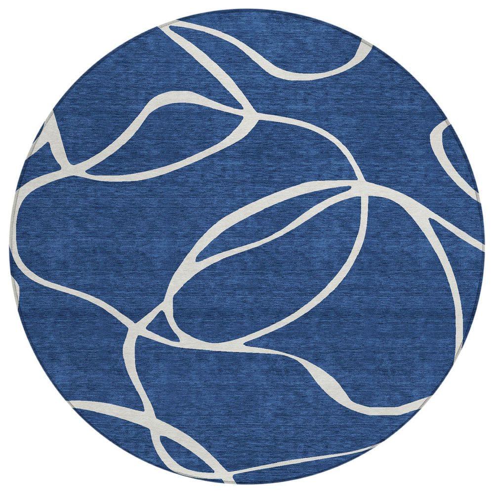 Chantille Machine Washable Indoor/Outdoor Abstract ACN999 Navy 8 ft. x 8 ft. Area Rug price history on PriceWatchPro