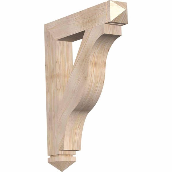 Ekena Millwork 5-1/2 in. x 42 in. x 34 in. Douglas Fir Funston Arts and Crafts Smooth Bracket