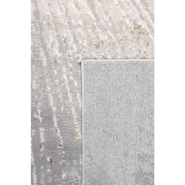 Starburst White 6 ft. x 9 ft. Polypropylene and Polyester Abstract Area Rug