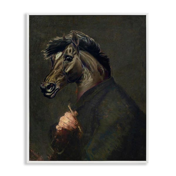 Stupell Industries Horse Painter Portrait by Alicia Longley White Framed Animal Giclee Art Print 20 in. x 16 in.