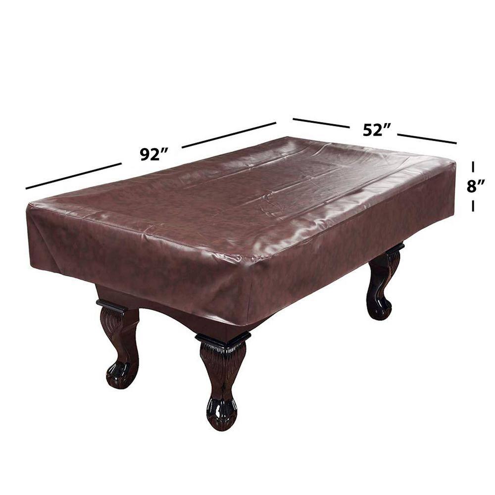 Hathaway 92" Brown Synthetic Leather Pool Table Cover