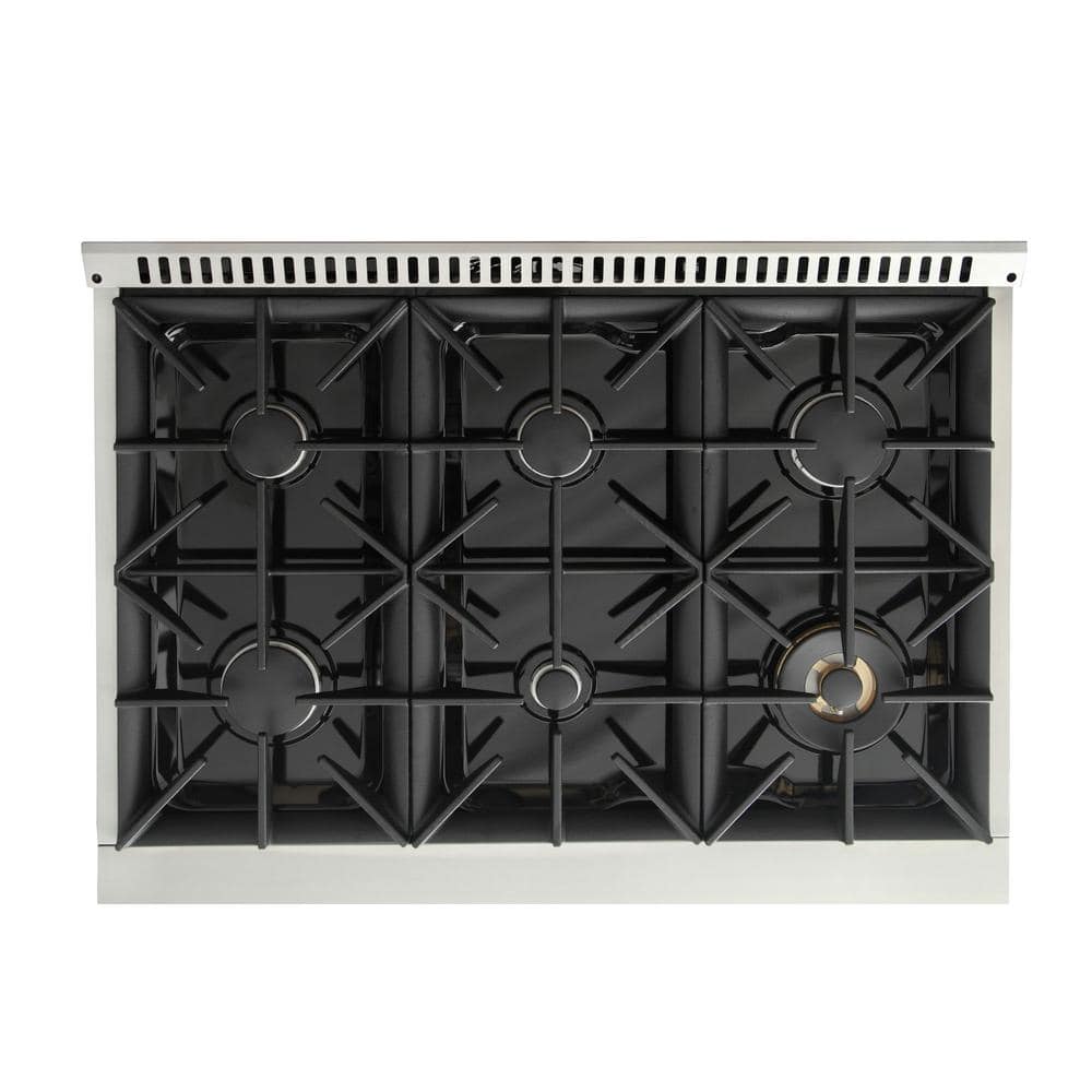 36-inch Green Stainless Steel Dual Fuel Range with Convection Oven