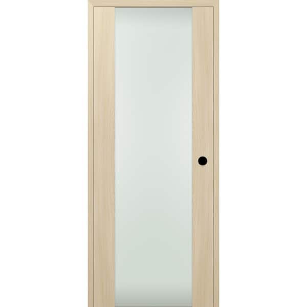 Belldinni 18 in. x 80 in. Right-Hand Full Lite Frosted Glass Solid Composite Core Loire Ash Wood Single Prehung Interior Door