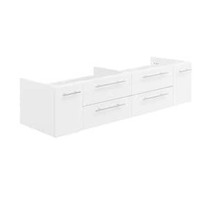 Lucera 60 in. W Wall Hung Doulble Sink Bath Vanity Cabinet Only in White
