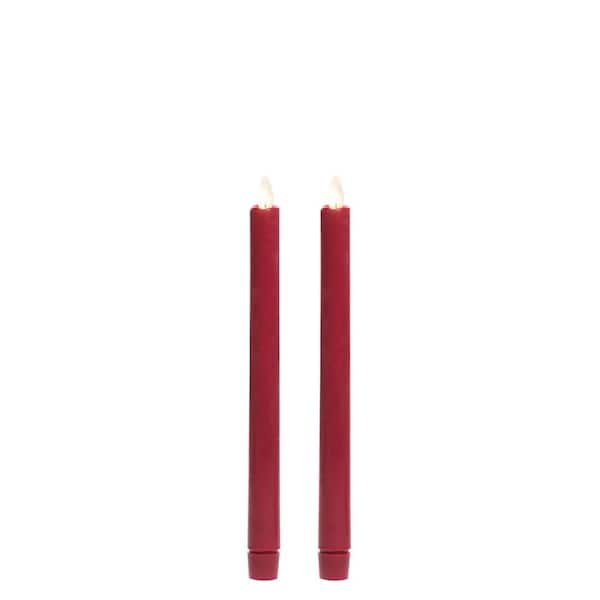 SULLIVANS 9 in. Red Wax Dipped LED Tapers (Set of 2)