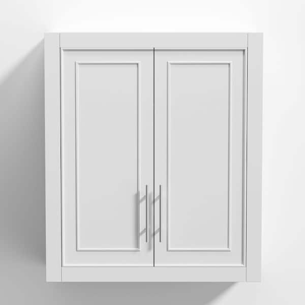 22 in. W x 8 in. D x 26 in. H Bathroom Storage Wall Cabinet in White