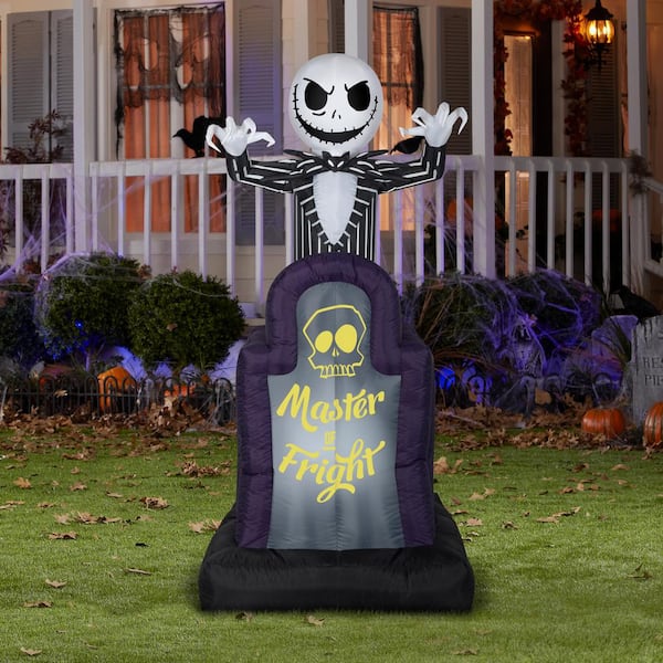 Gemmy 6 ft. Animated Airblown-Pop-Up Jack Skellington in Tombstone ...