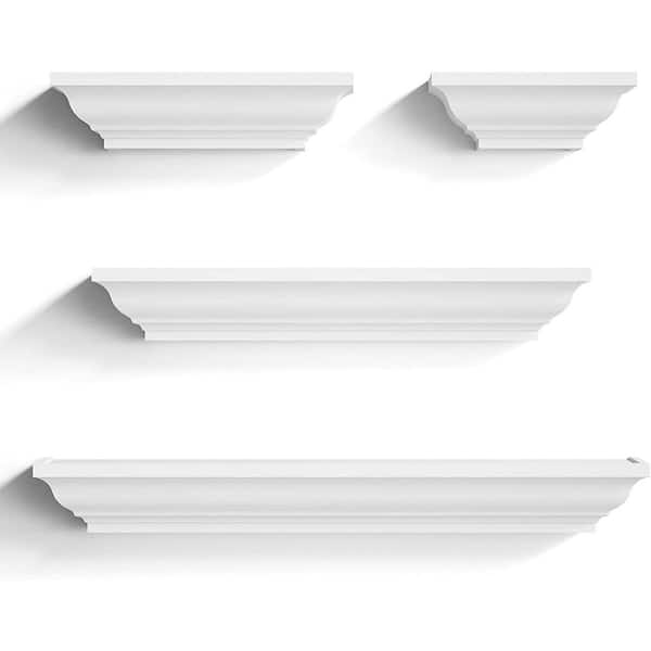 Cubilan 24 in. W x 4 in. D White Wood Composite Decorative Wall Shelf
