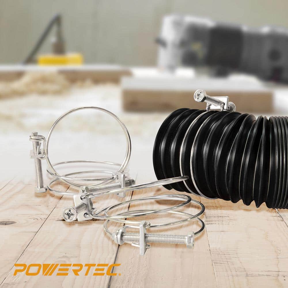 5 in. Double Wire Adjustable Carbon Steel Hose Clamp for Dust Collection Hose, Dryer Vent Hose and HVAC Air Hose(5-Pack)