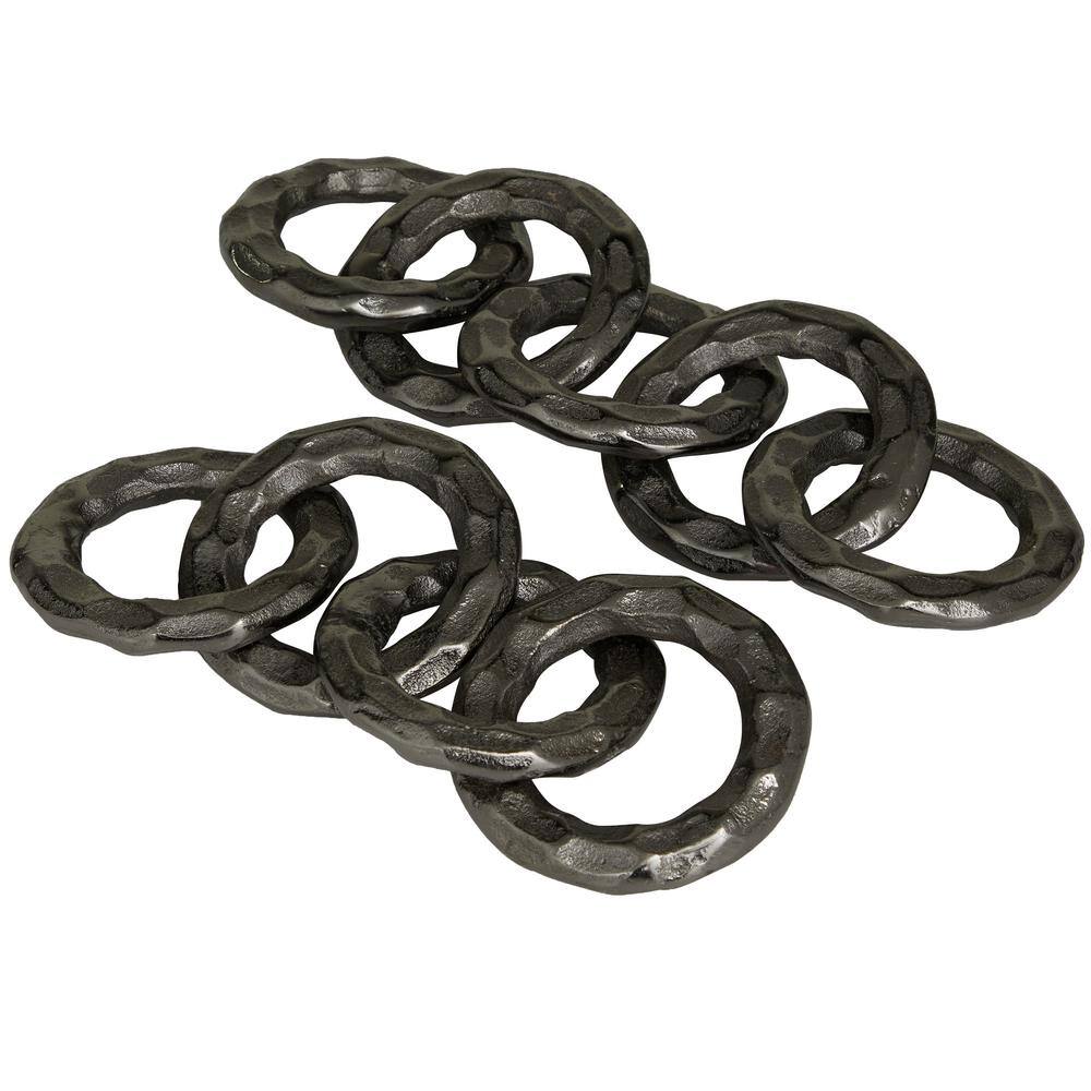 CosmoLiving 12.75" Black Aluminum Modern Chain Sculpture Set