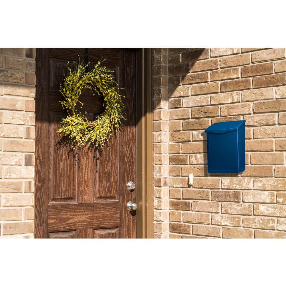 Marina Blue Steel Wall Mounted Mailbox