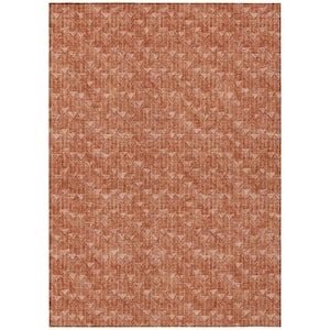 Chantille ACN514 Terracotta 5 ft. x 7 ft. 6 in. Machine Washable Indoor/Outdoor Geometric Area Rug