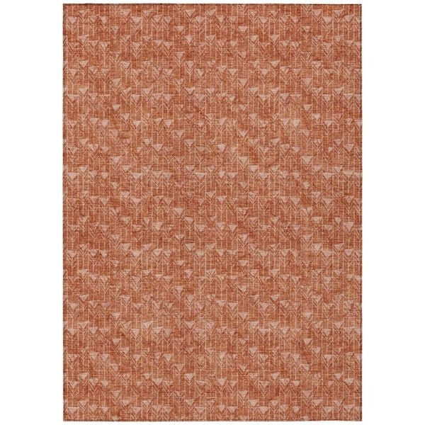 Chantille ACN514 Terracotta 9 ft. x 12 ft. Machine Washable Indoor/Outdoor Geometric Area Rug