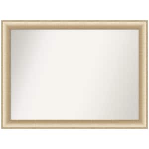 Elegant Brushed Honey 42.75 in. W x 31.75 in. H Rectangle Non-Beveled Framed Wall Mirror in Gold