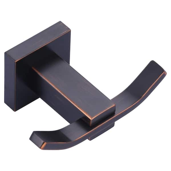 IVIGA Stainless Steel Wall Mount J-Hook Double Robe/Towel Hook Bath Hardware Accessory in Oil Rubbed Bronze