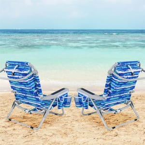 PASAMIC Striped Blue Aluminum Folding Adjustable Headrest Low