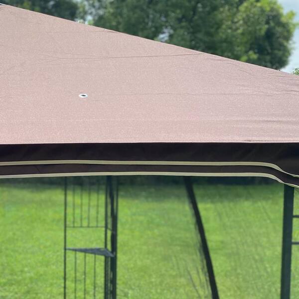 tanpopo＊ページ Siavonce 10 ft. x 10 ft. Patio Double Roof Gazebo