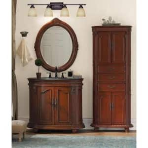 Apollo 31.25 in. 4-Light Oil Rubbed Bronze Vanity with Amber Sandstone Glass Shades