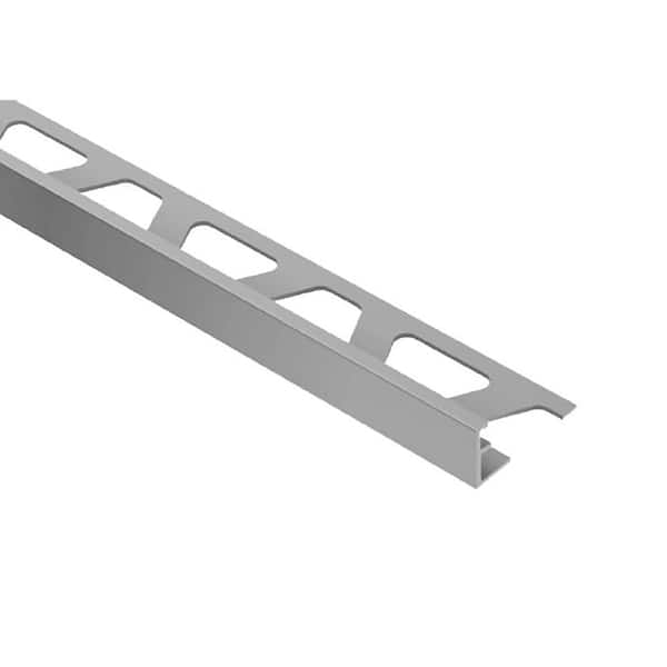 Schluter Schiene Metallic Grey Color-Coated Aluminum 1/4 in. x 8 ft. 2-1/2 in. Metal Tile Edging Trim