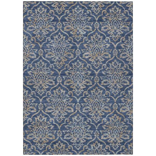 Chantille Machine Washable Indoor/Outdoor Abstract ACN3150 Navy 10 ft. x 14 ft. Area Rug