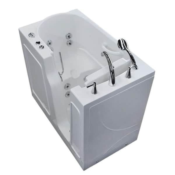 Universal Tubs Nova Heated 3.9 ft. Walk-In Whirlpool Bathtub in White with Chrome Trim