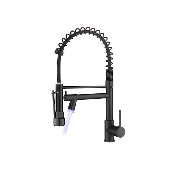 Single Handle Pull Down Sprayer Kitchen Faucet in Black