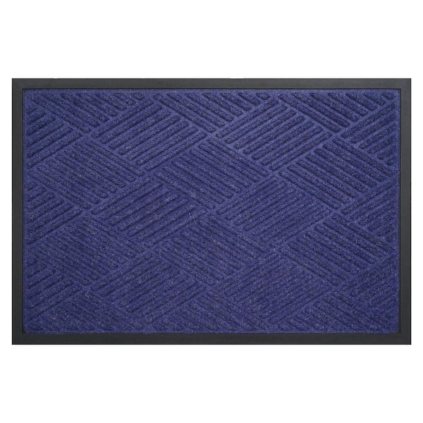 Graphite Grid Blue colored 36 in. x 60 in. Indoor/Outdoor Doormat