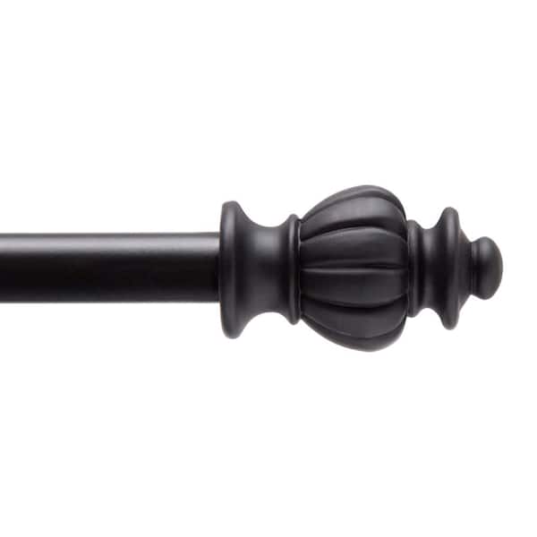 Kenney Othello 28 in. - 48 in. Adjustable 1/2 in. Petite Cafe Decorative Window Single Curtain Rod in Black