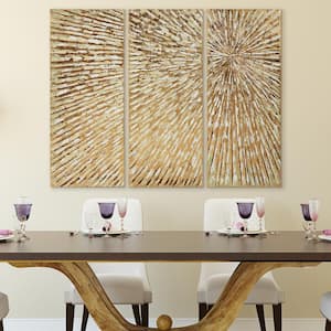 48 in. x 20 in. "Sunshine" Textured Metallic Hand Painted by Martin Edwards Wall Art (Set of 3)