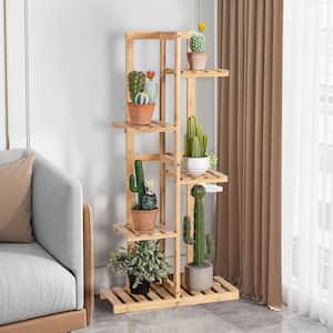 40.5 in. Tall Wood Plant Stand Multiple Tier Flower Shelf Plant Display Holder for Balcony Living Room Yard (5 Tier)