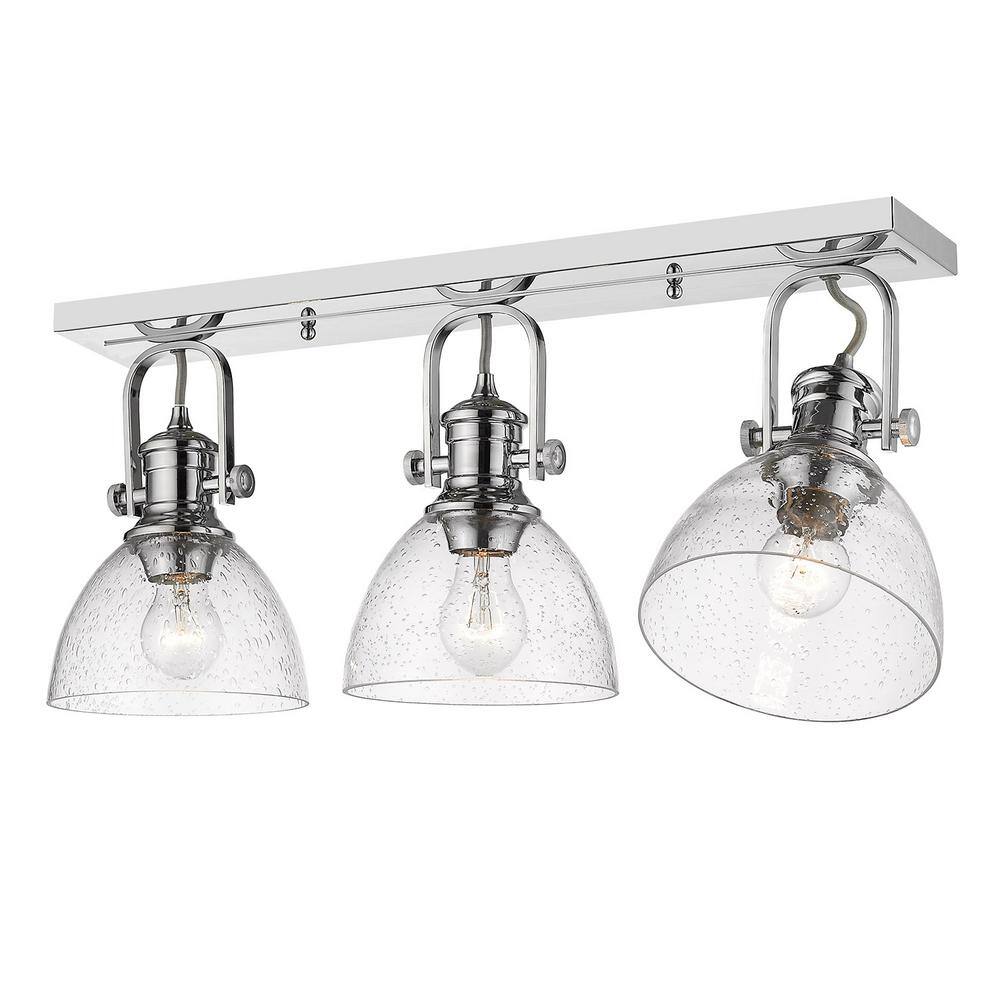 Hines 25" Chrome Glass Transitional Semi-Flush Light
